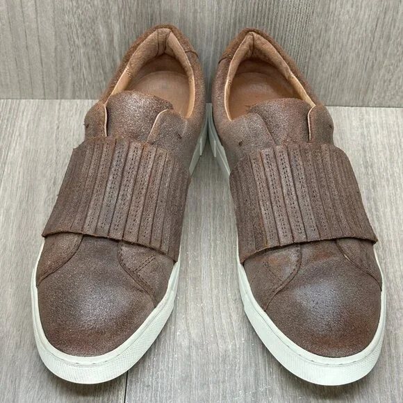 Frye Shoes Womens 8M Ivy Gore Leather Casual Slip On Sneakers Brown 3470375-CHO - Picture 2 of 11